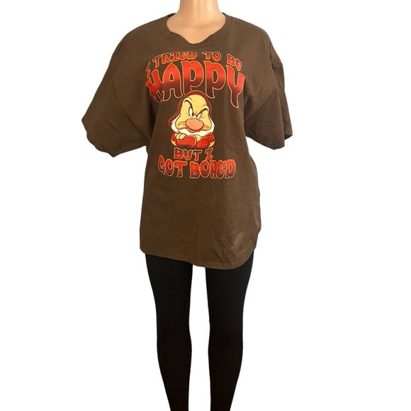 3/$30 🍂Disney Grumpy Snow White Dwarfs I Tried To Be Happy But I Got Bored Shirt - Picture 2 of 7